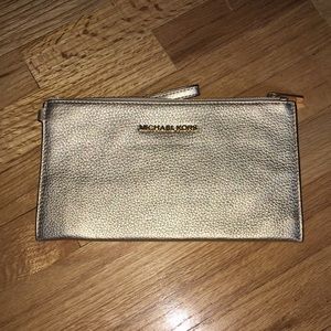 NWT Michael Kors Large Wristlet , Gold Metallic